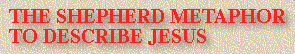 The Shepherd Metaphor To Describe Jesus