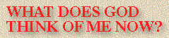 What Does God Think Of Me Now?
